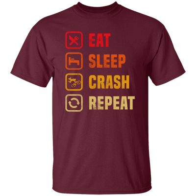 Retro Eat Sleep Crash Repeat - Mountain Biking Unisex T-Shirt