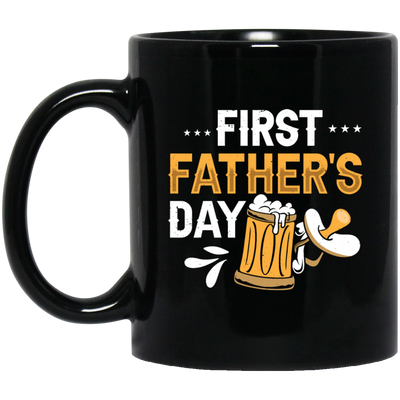 Funny Father, First Father_s Day, Love Beer Gift, Beer For Kid Or Not Black Mug