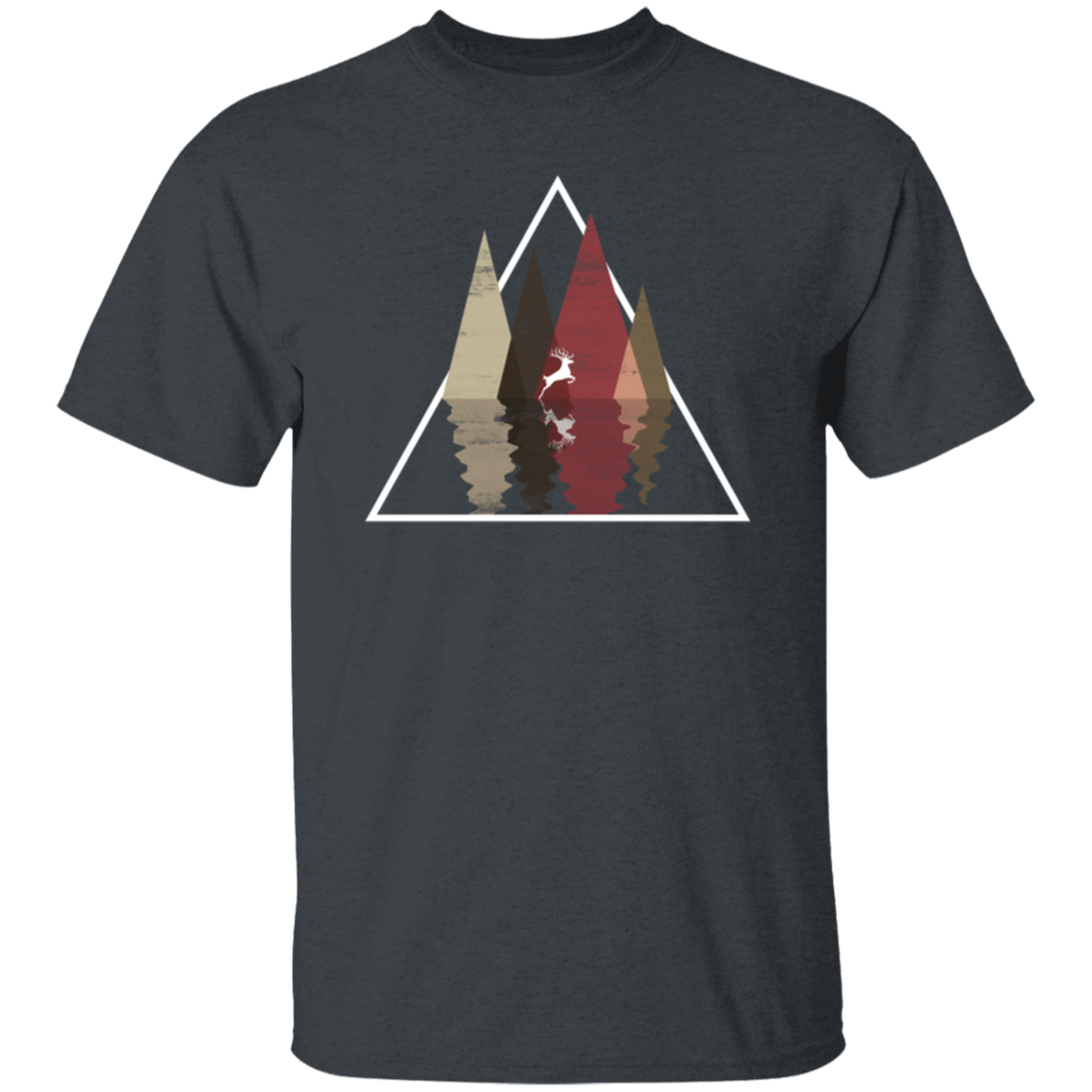 Forest Trees Triangle Deer In The Forest Stag Unisex T-Shirt