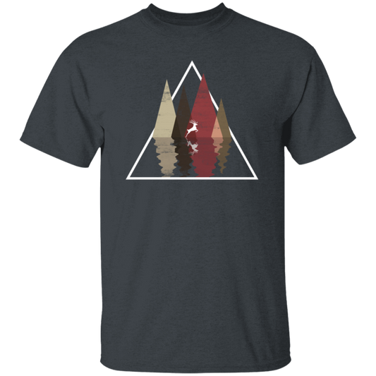 Forest Trees Triangle Deer In The Forest Stag Unisex T-Shirt