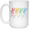 Color Splash, Retro Rainbow Color Dancing Skeletons Banjos