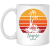 Beautiful Motive In Retro Style Treasure Island - Sunset Vintage Style White Mug