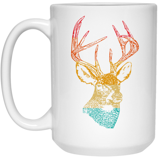 Head Deer Vinatge Head Deer Design For Animal Lover White Mug