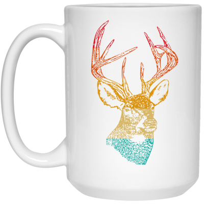 Head Deer Vinatge Head Deer Design For Animal Lover White Mug