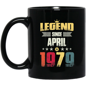Birthday Gifts Vintage Legend Since April 1979 Black Mug