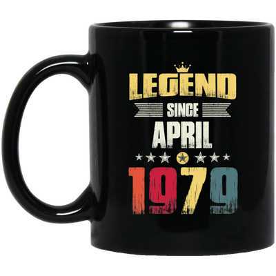 Birthday Gifts Vintage Legend Since April 1979 Black Mug