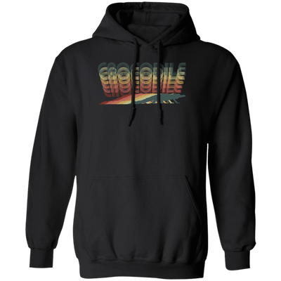 Colorful Crocodile, Repitles Lover Birthday Gift, Retro Crocodile Pullover Hoodie