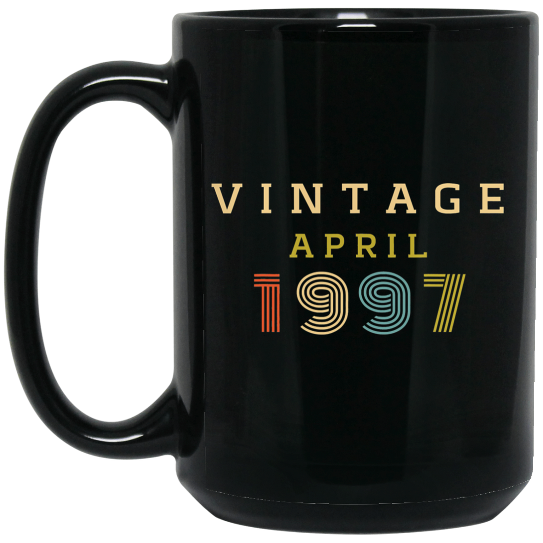 Birthday Gift Vintage 1997 April Black Mug