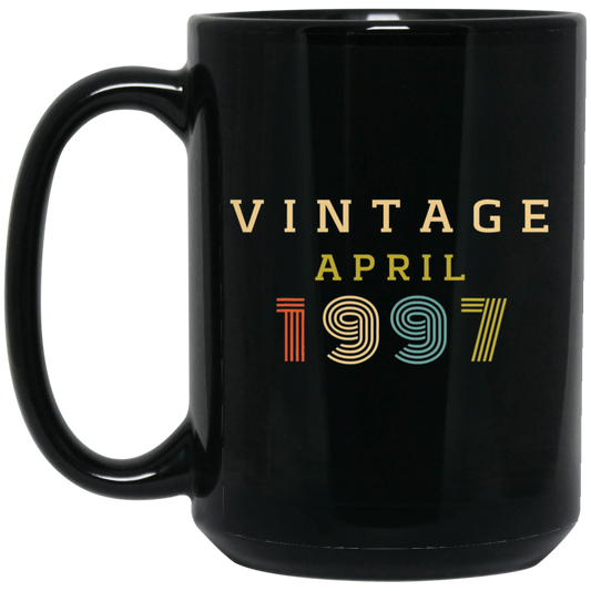 Birthday Gift Vintage 1997 April Black Mug