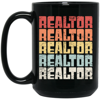 Retro 70s Realtor, Realtor Gift, Love Realtor, Best Realtor Black Mug