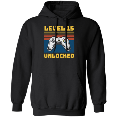 Retro 15th Birthday, Gaming Lover, Gift For Gamer 15 Years Gift Pullover Hoodie