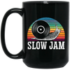 Vinyl Snail, Slow Jam Vinyl, Record Album Music Lover, Love Snail, Retro Vinyl Black Mug