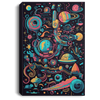 Abstract Space Cosmos Galaxy, Neon Colors, Geometric Shapes Canvas