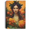 Goddess Of Gardens, Orange Backdrop, Divine Of Fresh Fruit, Orange Garden With The Godness