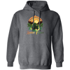 Green Bison With A River, Sunset And Treeline, Love Cow, Cow In Sunset Pullover Hoodie