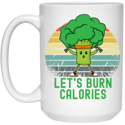 Retro Healthy Lets Burn Calories Do Excercise Broccoli