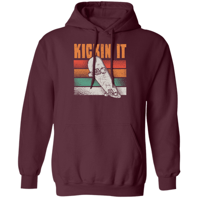 Retro Kickin It, Love Skateboard, Best Skate Ever, Love Skate Sport Pullover Hoodie