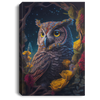 The Owl With Yellow Eyes In Magical Forest, Colorful Owl In The Forest Canvas