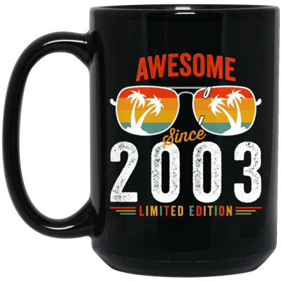 Anniversary 2003 Gift, Awesome Since 2003, Tropical Love, Limited Edition Black Mug