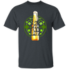 Shamrocks For St Patrick, Stylized Beer Bottles And Shamrock Gift Unisex T-Shirt