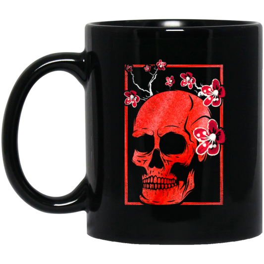 Japanese Demon Art Face Skull Devil Oni Harajuku Black Mug