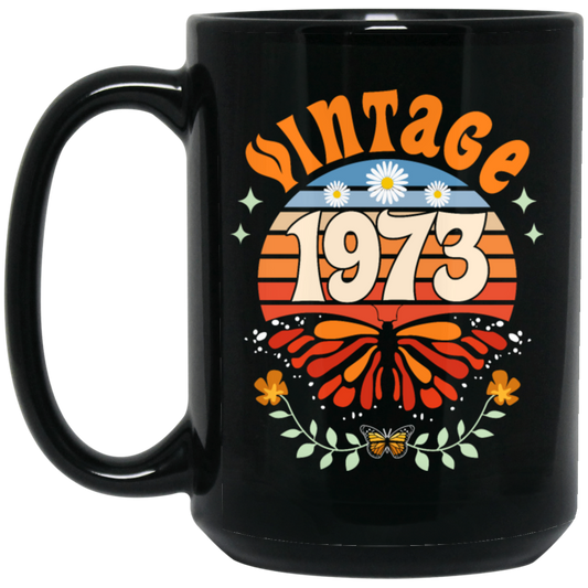 Vintage 1973 Birthday Gift Retro Butterfly 1973