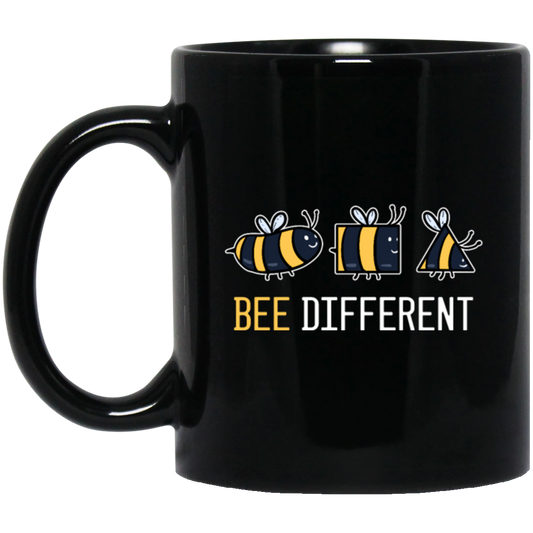 Funny Bee Different, Beekeeper Wasp Bee Beehive Awareness Black Mug