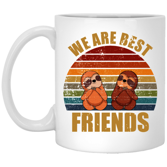 Sloth Friends We Are Best Friends White Mug