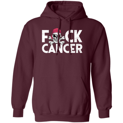 No Cancer, Pirate Cancer Survivor, Fuck Cancer, Healing Cancer Pullover Hoodie