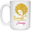 Black Queens Are Born In January Birthday for Women White Mug