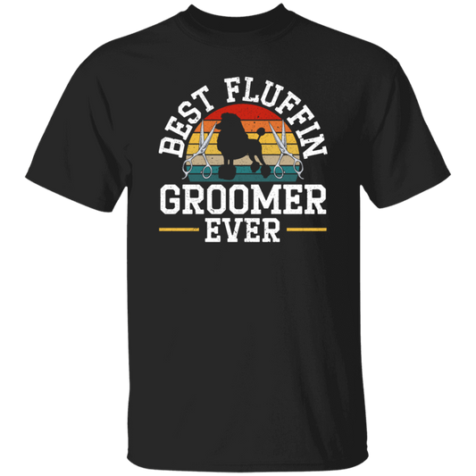 Retro Dog Love, Best Fluffin Groomer Ever, Flufifn Vintage Love Gift Unisex T-Shirt