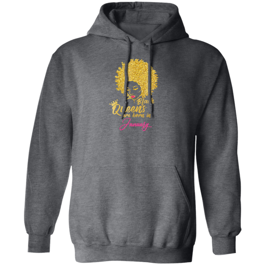 Black Queens Are Born In January Birthday for Women Pullover Hoodie