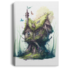 Overgrown Fantasy Fairy House-Fairy Tree Houses Canvas