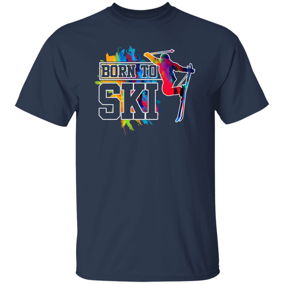 This Design For Skier Born To Ski Colorful Ski Gift Birthday New Year Day Unisex T-Shirt is perfect for skiers of all ages and abilities. Featuring a colorful and vibrant ski-themed design, this stylish t-shirt is sure to make a statement. Unisex sizes are available to ensure the perfect fit for everyone.
