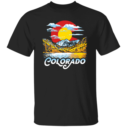 Colorado Gift, Oil Paint Art, Landscape Gift Colorado, Love Mountain And Moon Unisex T-Shirt