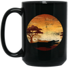 Crocodile Lover, Alligator And Crocodiles, Animal Green Gift Sunset Black Mug