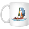 Funny Sailing With Dinghy And Friends Gift White Mug