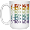 Retro Bitcoin Lover Gift, Bitcoin Vintage Mom Gift, Mommy Love Gift White Mug