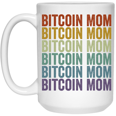 Retro Bitcoin Lover Gift, Bitcoin Vintage Mom Gift, Mommy Love Gift White Mug