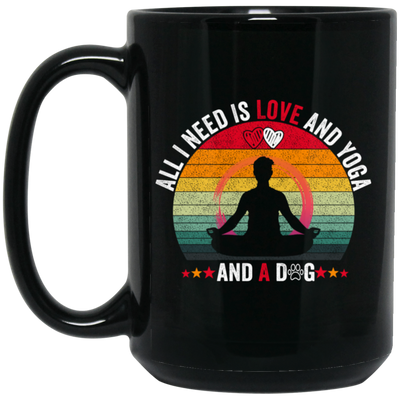 Yoga Lover Gift Retro Gift All I Need Is Love And Yoga And A Dog