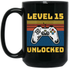 Retro 15th Birthday, Gaming Lover, Gift For Gamer 15 Years Gift Black Mug