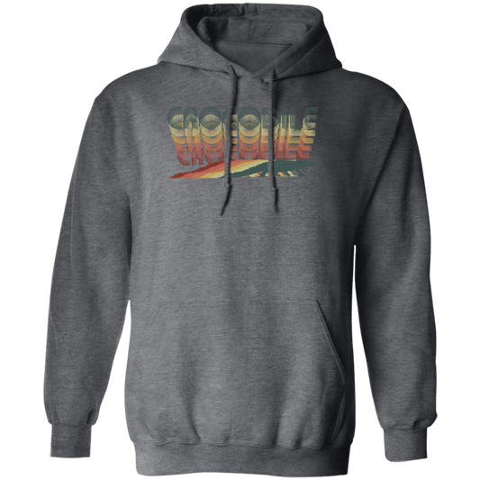 Colorful Crocodile, Repitles Lover Birthday Gift, Retro Crocodile Pullover Hoodie