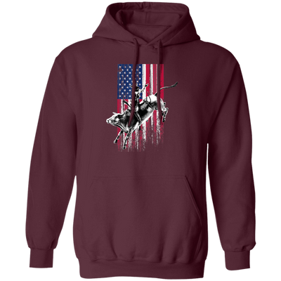 American Flag, Rodeo Bull Rider American Flag Patriotic Cowboys, Best Cowboy Pullover Hoodie