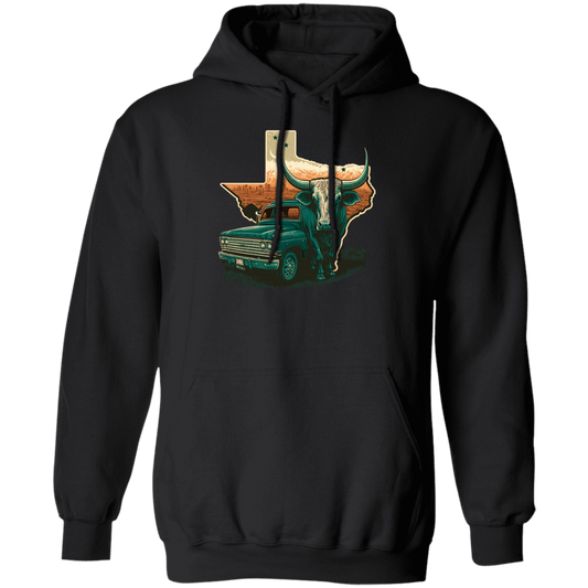 Texas Lover, Cow And Car, Texas City, Love Texas, Love Cow In Texas Pullover Hoodie