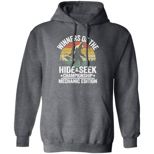 Retro Hide And Seek, Winners Of The Hide And Seek Championship Mechanic Edition Pullover Hoodie