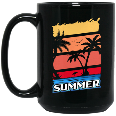 Summer Vibes, Retro Summer, Vintage Summer, Love Summer, Go To Beach Black Mug