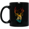 Head Deer Vinatge Head Deer Design For Animal Lover Black Mug