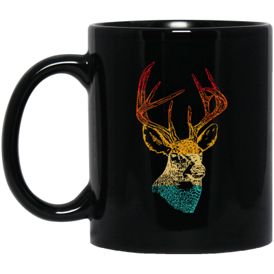 Head Deer Vinatge Head Deer Design For Animal Lover Black Mug