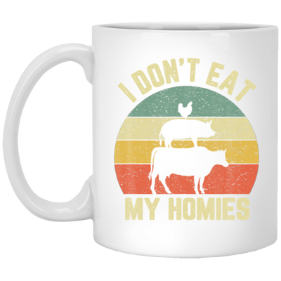 Retro Funny Vegan I Dont Eat My Homies Vegetarian