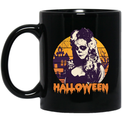 Happy Halloween, Happy Halloween Witch, Horror Gift Black Mug